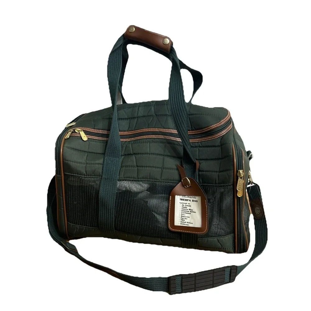 Sherpa Original Deluxe Pet Carrier Airline Approved Vent Sided Bag Green Read